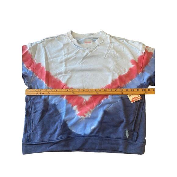 Free People Movement Oversized Crewneck Bohemian Pullover Sweatshirt Tie Dye XS - Picture 6 of 7